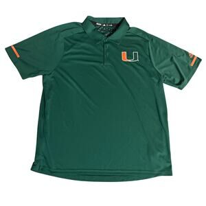 University of Miami Hurricanes adidas Climachill Performance Golf Polo Size XL